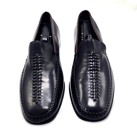 COLE HAAN JUSTINA BROWN LEATHER WOVEN MOC-TOE LOAFERS WOMEN'S SIZE 10 VGUC - Picture 2 of 16